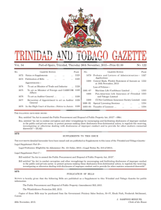Gazette No. 122 of 2015 - Trinidad and Tobago Government News
