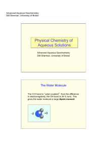 Physical Chemistry of Aqueous Solutions