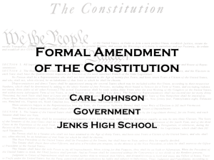 Formal Amendment of the Constitution