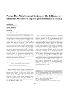 Playing Dice With Criminal Sentences: The Influence of - eucim-te