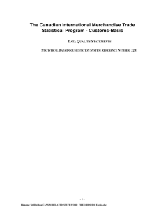 The Canadian International Merchandise Trade Statistical Program