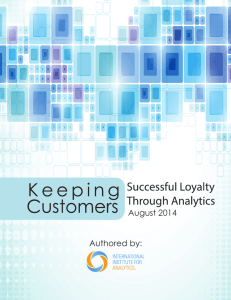 Keeping Customers: Successful Loyalty Through Analytics