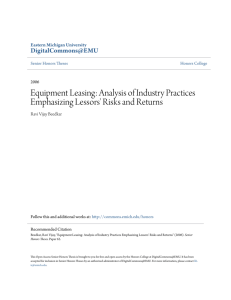 Equipment Leasing: Analysis of Industry Practices Emphasizing