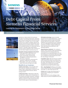 Debt Capital From Siemens Financial Services Leasing for