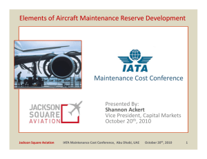 Elements of Aircraft Maintenance Reserve Development