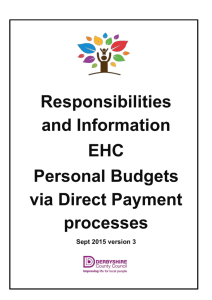 EHC personal budgets via direct payments