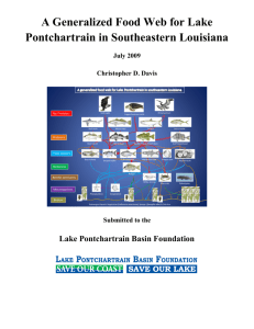 A Generalized Food Web for Lake Pontchartrain in Southeastern