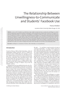 The Relationship Between Unwillingness-to