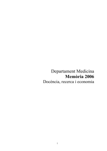 Departament Medicina Memòria 2006