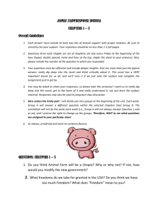 ANIMAL FARM RESPONSE JOURNAL CHAPTERS 1 – 3 Overall