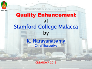 Quality Enhancement at Stamford College Malacca by