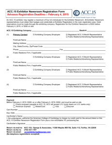 the ACC.15 Exhibitor Newsroom Registration Form