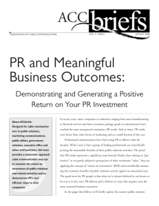 PR and Meaningful Business Outcomes: