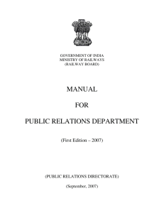 Manual for Public Relations Department