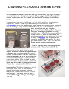 O2 Requirements & Culturing Anaerobic Bacteria