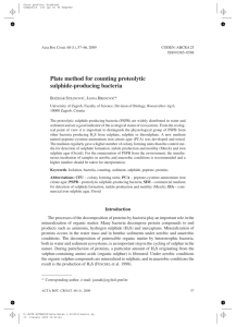 Plate method for counting proteolytic sulphide