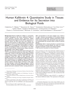 Human Kallikrein 4: Quantitative Study in Tissues and Evidence for