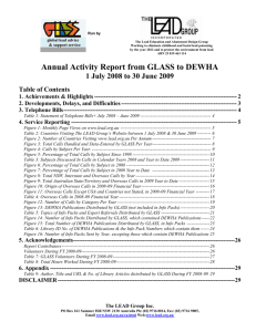 GLASS Annual Report to DEWHA 2008-2009