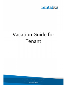 Vacation Guide for Tenant