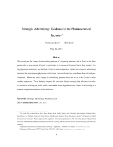 Strategic Advertising: Evidence in the Pharmaceutical Industry