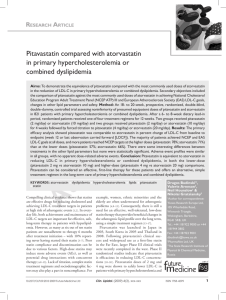 Pitavastatin compared with atorvastatin in primary