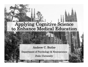 Applying Cognitive Science to Enhance Medical
