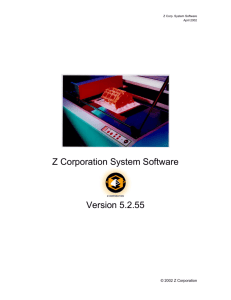 Z Corporation System Software Version 5.2.55