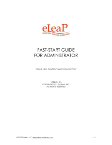 FAST-START GUIDE FOR ADMINISTRATOR