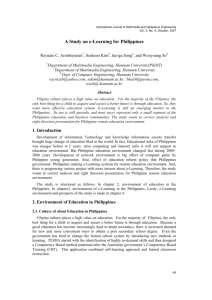 A Study on e-Learning for Philippines