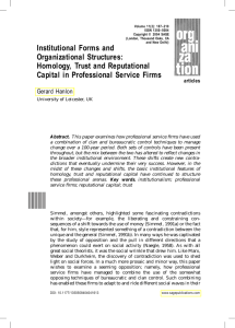 Institutional Forms and Organizational Structures