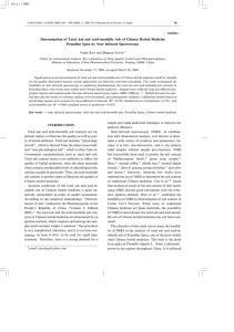 Determination of Total Ash and Acid