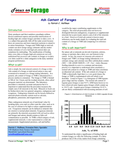 Ash Content of Forages