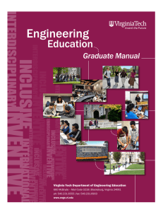 Graduate Manual - Department of Engineering Education at Virginia
