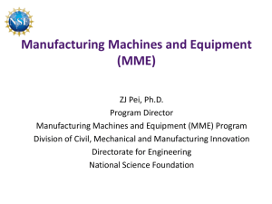 Manufacturing Machines and Equipment (MME)
