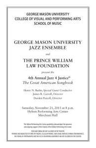 GEORGE MASON UNIVERSITY JAZZ ENSEMBLE THE PRINCE