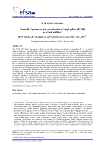 Scientific Opinion on the re-evaluation of octyl gallate (E 311) as a