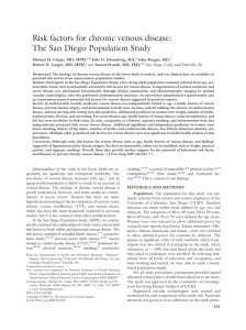 Risk factors for chronic venous disease: The San Diego Population