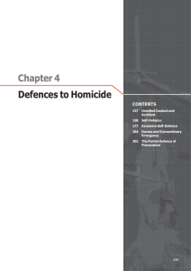 Chapter 4 Defences to Homicide