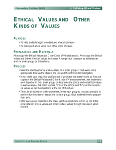 ethical values and other kinds of values