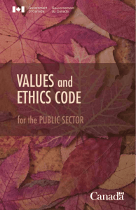 Values and Ethics Code for the Public Sector