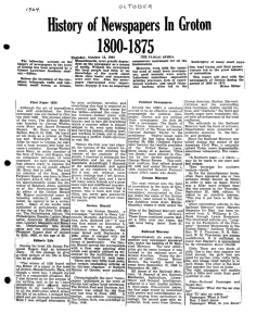 History of Newspapers In Groton 1800-1875