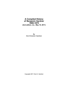 A Compiled History of Benjamin Gardner 1800-1875