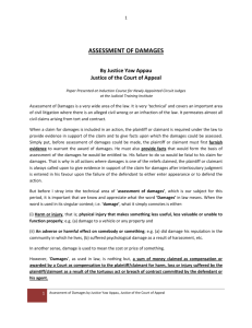 assessment of damages - Judicial Training Institute