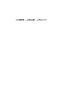 chapitre 8 : damages – indemnity - Société de Legislation Comparée