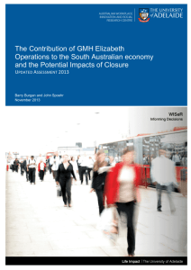 The Contribution of GMH Elizabeth Operations to the South