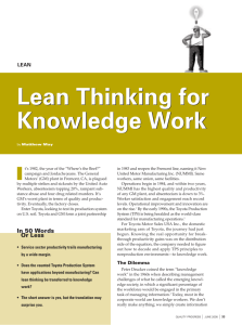 Lean Thinking for Knowledge Work