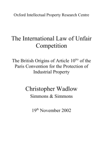 The International Law of Unfair Competition Christopher Wadlow