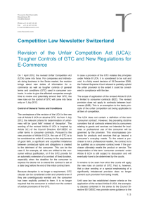 Revision of the Unfair Competition Act (UCA)