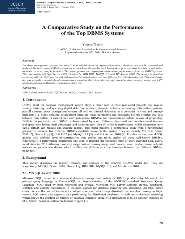 research paper on dbms