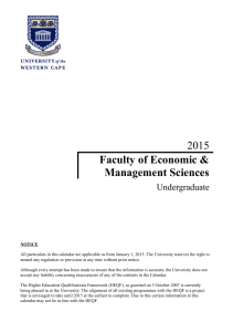 Faculty of Economic & Management Sciences